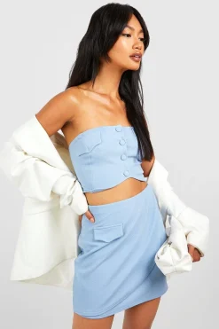 boohoo Jupe mini en crêpe de jersey à bandeau et effet wrap<Femme Ensembles