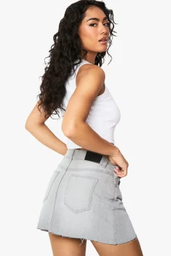 boohoo Jupe mini en denim<Femme Jupes|Denim
