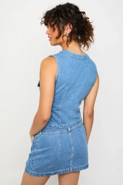 Jupe mini en denim avec détails de poche