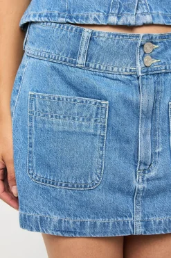 Jupe mini en denim avec détails de poche