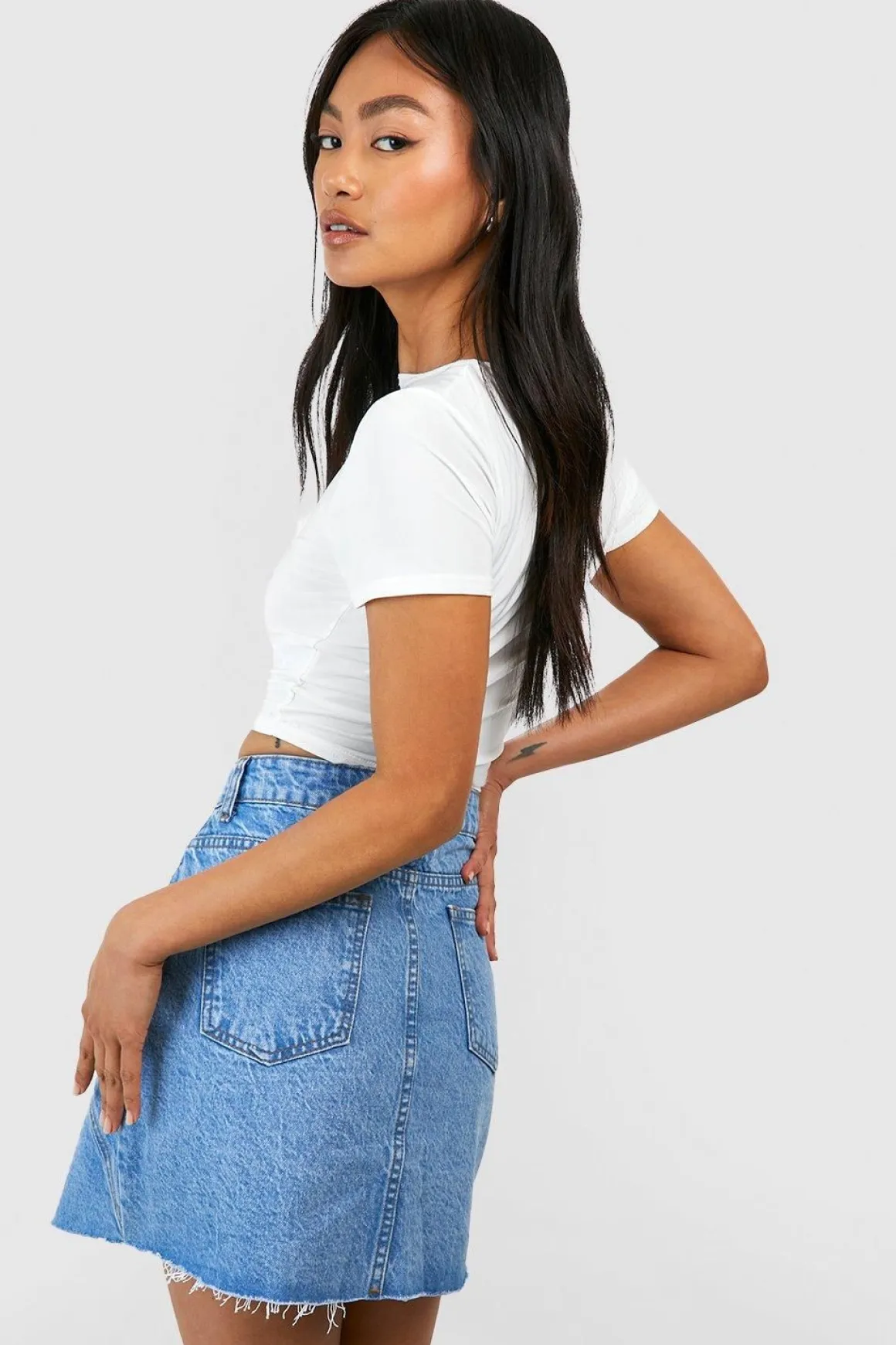 Jupe mini en denim basique