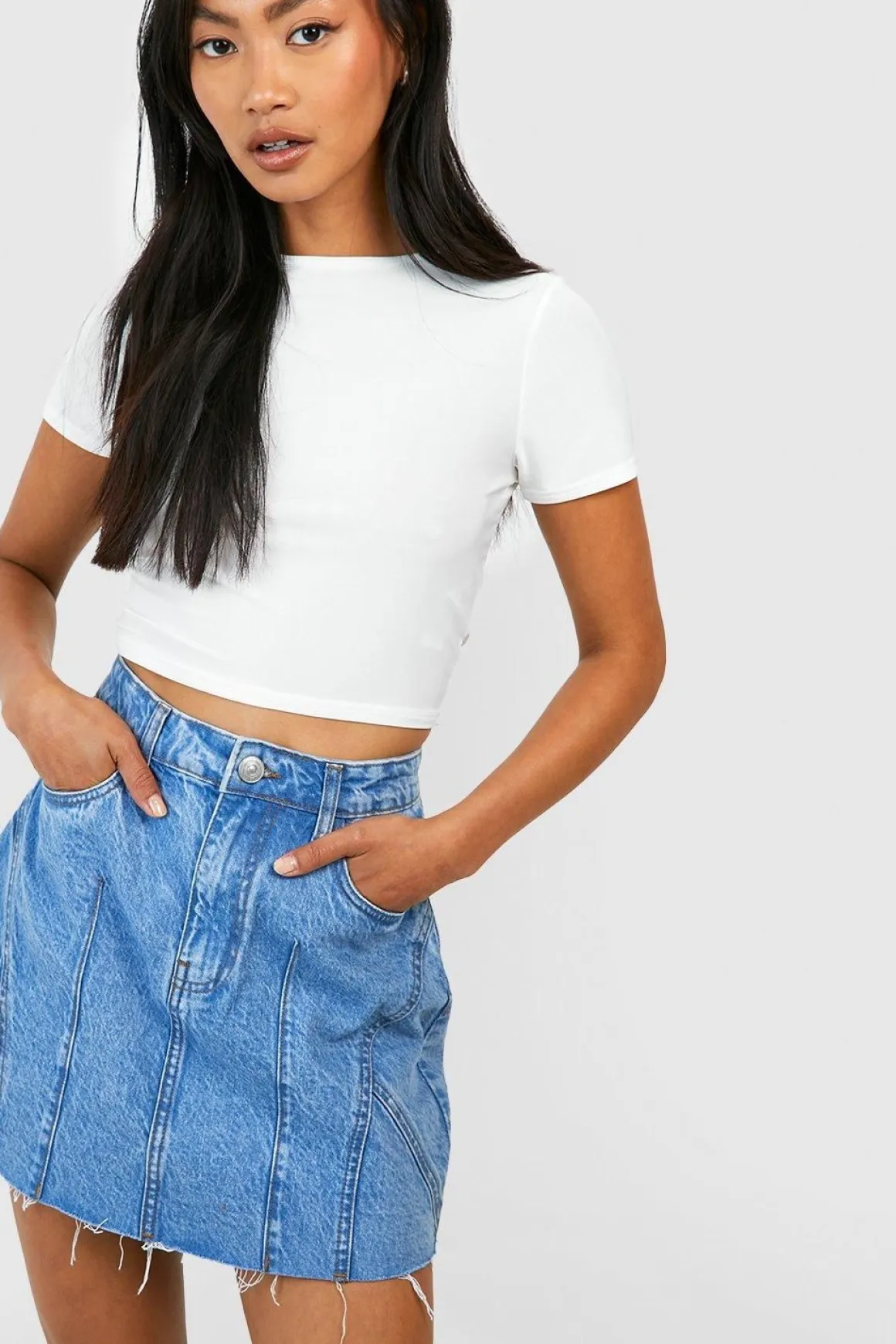 Jupe mini en denim basique