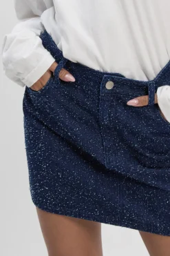 Jupe mini en denim Bouclé
