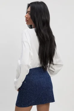 Jupe mini en denim Bouclé