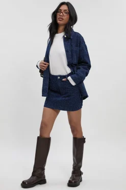 Jupe mini en denim Bouclé
