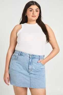 Jupe Mini en Denim Grande Taille