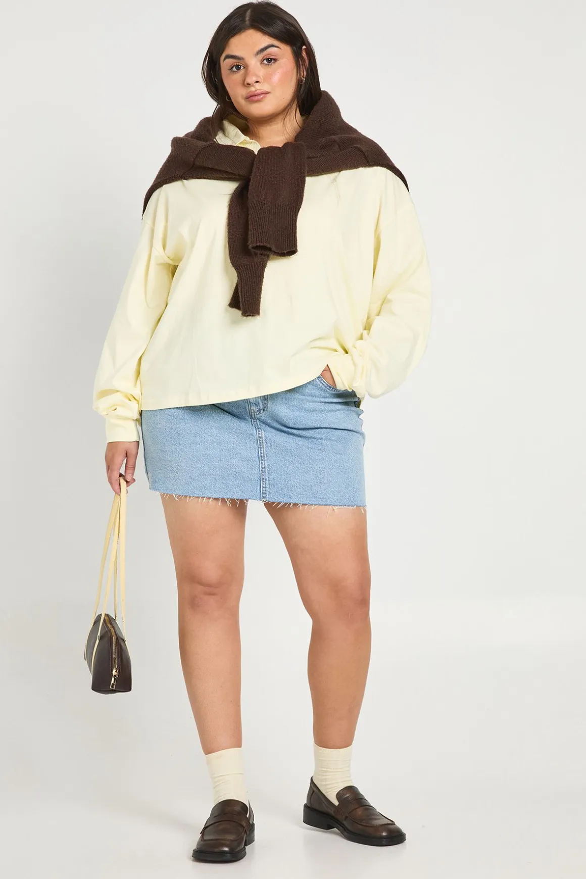 Jupe Mini en Denim Grande Taille