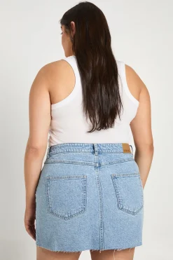 Jupe Mini en Denim Grande Taille