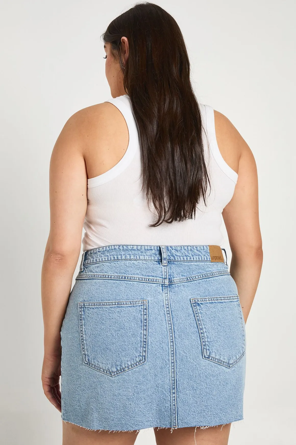 Jupe Mini en Denim Grande Taille