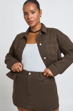 boohoo Jupe Mini En Denim Grande Taille<Femme Jupes|Looks Chocolat