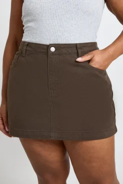 boohoo Jupe Mini En Denim Grande Taille<Femme Jupes|Looks Chocolat
