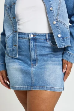 Jupe Mini En Denim Grande Taille