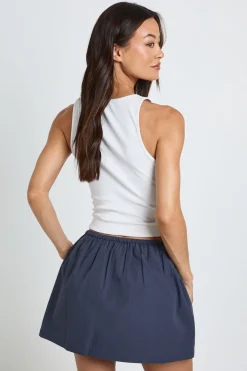 Jupe Mini En Popeline De Coton Avec Boutonnage Devant Pour Grandes Tailles
