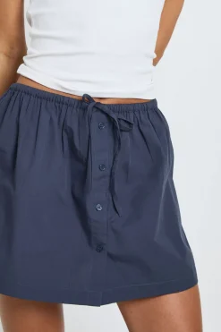 Jupe Mini En Popeline De Coton Avec Boutonnage Devant Pour Grandes Tailles