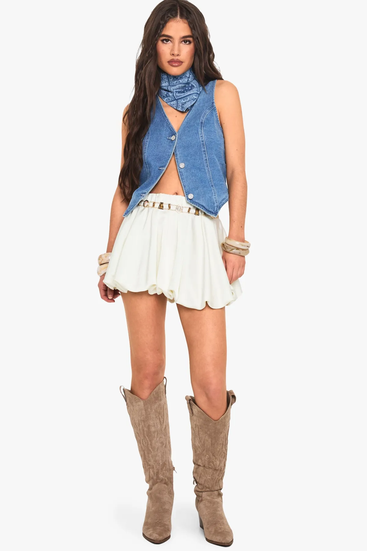 boohoo Jupe Mini en Satin Puffball<Femme Jupes|Jupes