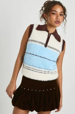 Jupe mini en velours clouté style puffball