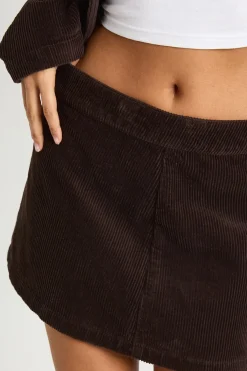 boohoo Jupe mini en velours côtelé<Femme Jupes|Looks Chocolat