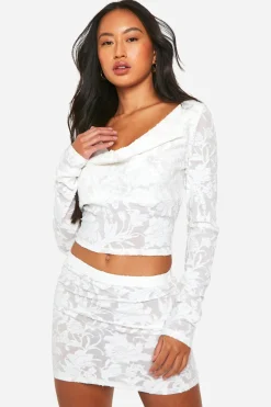 boohoo Jupe Mini Floral Burnout<Femme Jupes|Jupes
