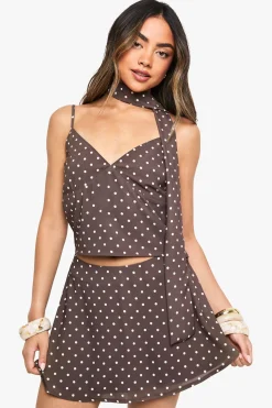 boohoo Jupe mini fluide à pois<Femme Jupes|Jupes