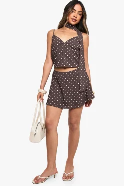 boohoo Jupe mini fluide à pois<Femme Jupes|Jupes