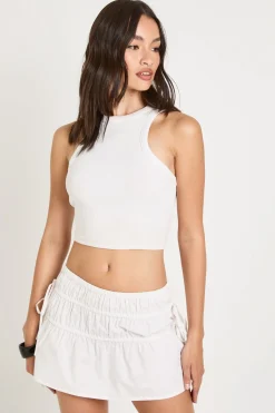 boohoo Jupe Mini Froncée En Popeline<Femme Jupes|Jupes