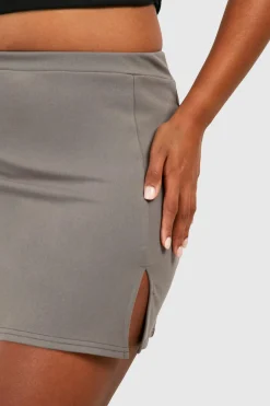 Jupe mini grande taille à fente latérale