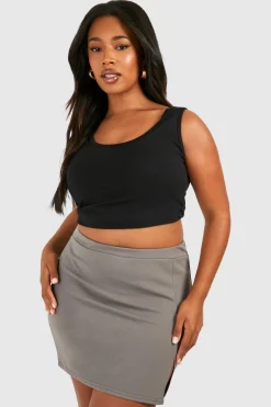Jupe mini grande taille à fente latérale