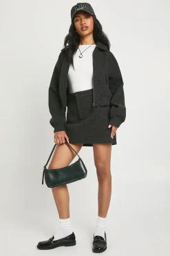 boohoo Jupe mini à l'aspect laine<Femme Jupes|Jupes