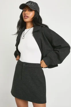boohoo Jupe mini à l'aspect laine<Femme Jupes|Jupes