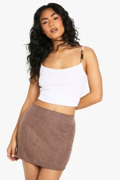 boohoo Jupe Mini à l'Aspect Lin<Femme Jupes|Jupes