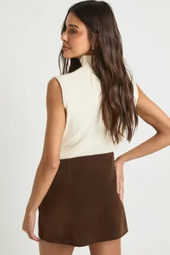Jupe mini look synthétique-suédé