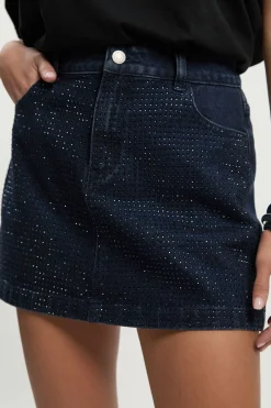 boohoo Jupe Mini Ornée<Femme Jupes|Denim