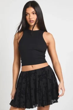 boohoo Jupe mini à ourlet godet Floral Devoure<Femme Jupes|Jupes