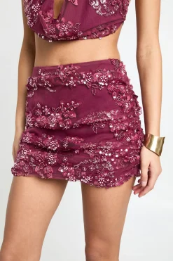 boohoo Jupe mini à perles fleuries<Femme Jupes|Jupes