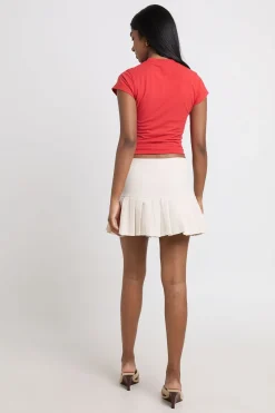 Jupe Mini Plissée Ajustée