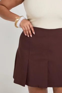 Jupe Mini Plissée En Bengaline Grande Taille