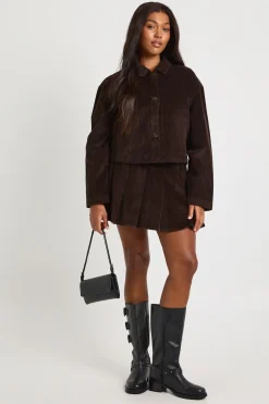 Jupe mini plissée Plus Cord