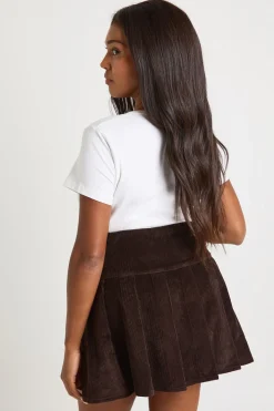 Jupe mini plissée Plus Cord
