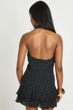 Jupe Mini Plissée À Pois