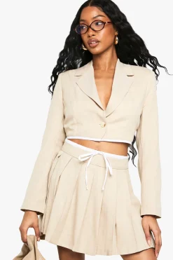 Jupe Mini Plissée Tissée Sur Mesure