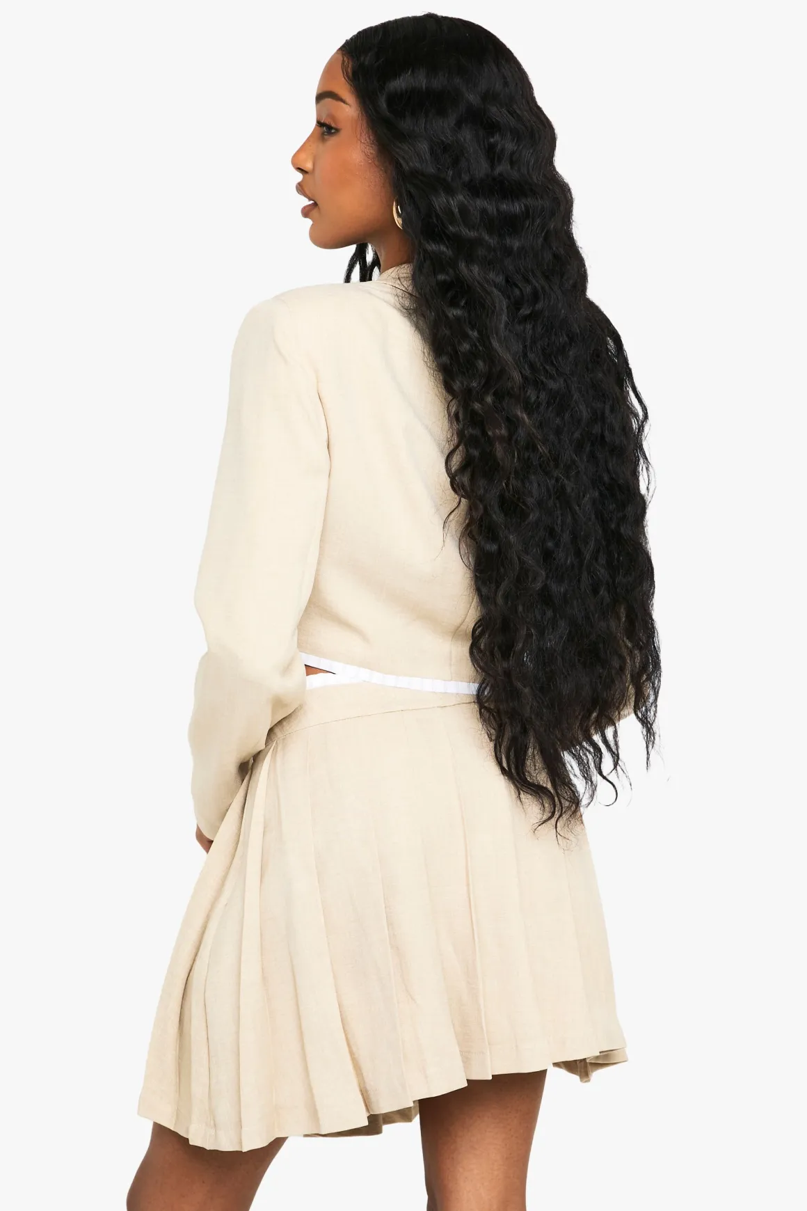 Jupe Mini Plissée Tissée Sur Mesure