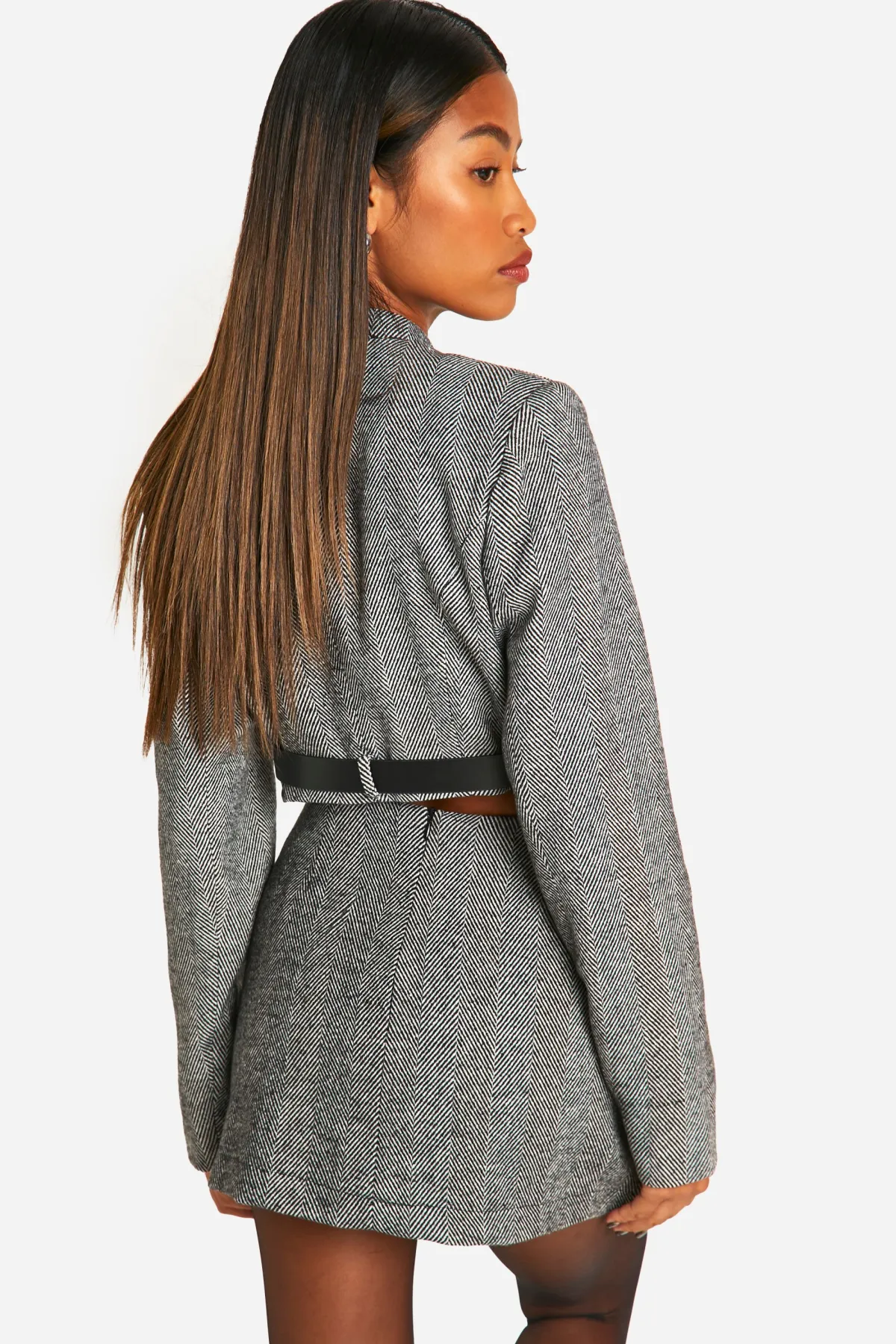 boohoo Jupe mini portefeuille en chevron<Femme Jupes|Jupes