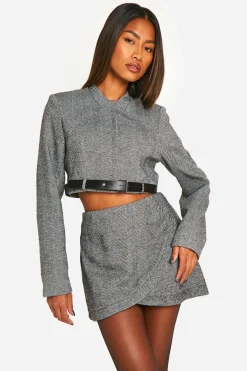 boohoo Jupe mini portefeuille en chevron<Femme Jupes|Jupes
