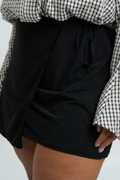 Jupe Mini Taille Portefeuille Texturée Grande Taille