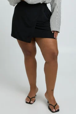 Jupe Mini Taille Portefeuille Texturée Grande Taille