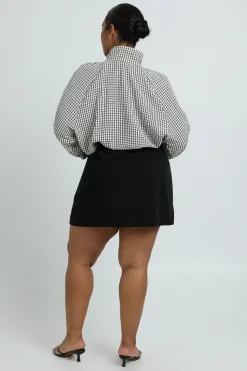 Jupe Mini Taille Portefeuille Texturée Grande Taille