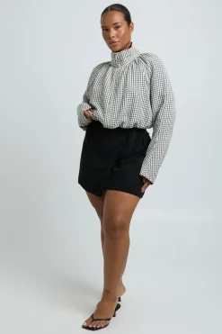 Jupe Mini Taille Portefeuille Texturée Grande Taille