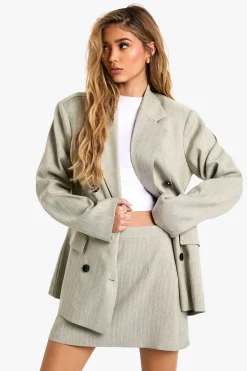 Jupe mini tailleur A-line à fines rayures