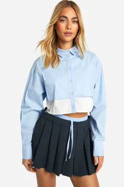 Jupe mini tennis à ceinture contrastée