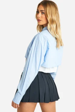 Jupe mini tennis à ceinture contrastée